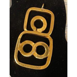 Vintage Les Bernard Statement Pendant Bold Gold Tone